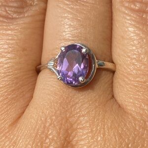 Sterling Silver Amethyst Stone Ring